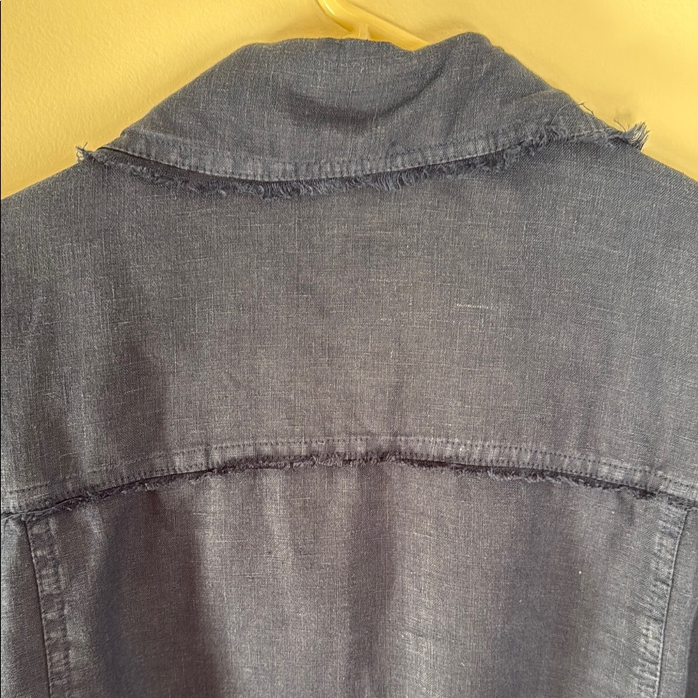Navy Linen Jacket - Picture 2 of 4